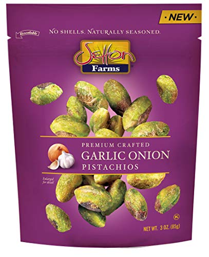 Image of Setton Farms Naturally Seasoned Pistachio Kernels, Garlic Onion, No Shell Pistachios, Certified Non-GMO, Gluten Free, Vegan and Kosher, 3 oz Resealable Pouch