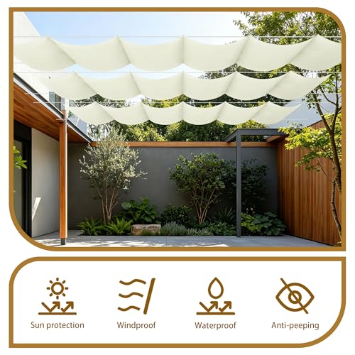 Filet dombrage rectangle blanc cassé 800 x 450 cm pour balcon extérieur - 4