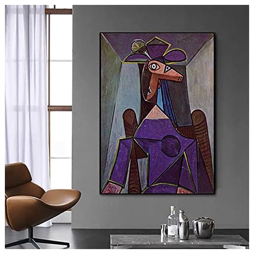 Canvastavlor Konst Pablo Picasso BeröMd Kvinna Som Sitter På En Stol OljemåLning Replika Affischtryck Bilder Heminredning 80x100cm (32x40in) RamlöS