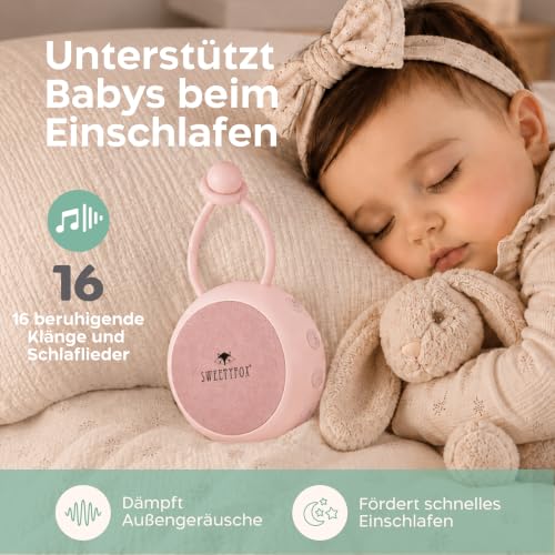 Sweety Fox White Noise Machine, Einschlafhilfe Kinder, Nachtlicht, Rosa – Ansicht 2