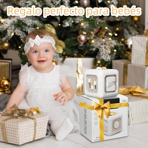 VORENUS Cubo de atividades 6 em 1 Montessori | Brinquedo sensorial educativo para crianças de 1-3 anos 12+ meses para desenvolvimento cognitivo e motor