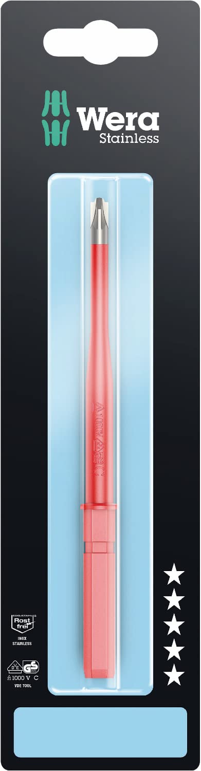 Wera - 05033648001 - Insulated Screwdriver Blade, Kraftform Kompakt VDE 3065 is PZ/S SB, Stainless, # 2 x 154 mm