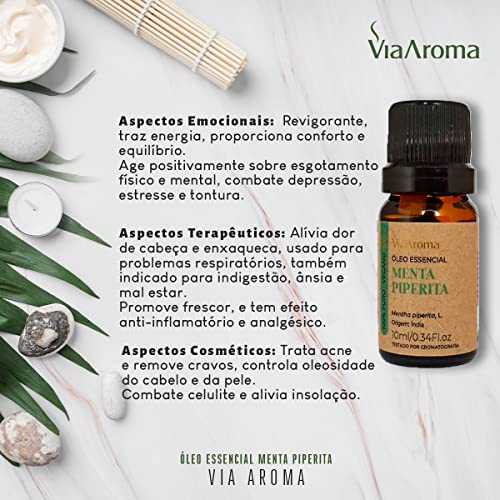Óleo Essencial Menta Piperita Via Aroma - 10ml