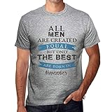 uomo maglietta – all men are created equal but only the best are born in november – t-shirt stampa grafica divertente vintage idea regalo originale alla moda grigio chiazzato s