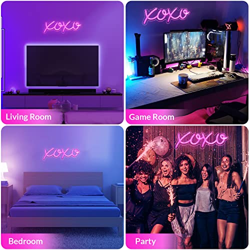 Xoxo Neon Sign, Dimmable Neon Signs For Wall Decor Xoxo Light Up Signs Usb Powered Pink Neon Lights Signs For Bedroom Kids Room Bar Wedding Party Decoration #TOP6