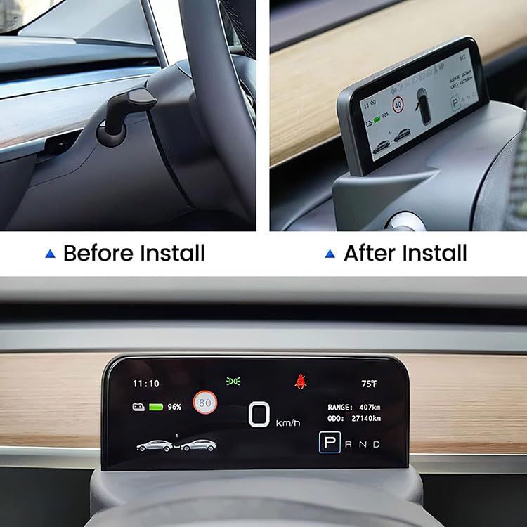 para Tesla Modelo Y/3 Tesla Head Up Display Digital Virtual Cockpit Ultra Mini Pantalla de visualización de diseño Integrado HUD Velocímetro Smart Instrument Cluster Odómetro (AMD CPU)