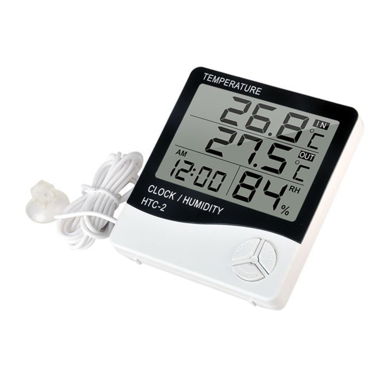 LCD Digital Aquarium Thermometer Hygrometer Accurate Dual Temperature Display for Fish Tanks and Terrariums LCD Screen Compact for Home Use