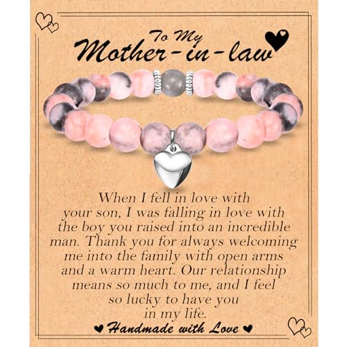 Image of Mothers Day Gifts for Mother in Law, Christmas Valentines Day Easter Birthday Gifts Stocking Easter Basket Stuffers Beaded Bracelet Jewelry Gifts for Mother-in-Law from Daughter in Law