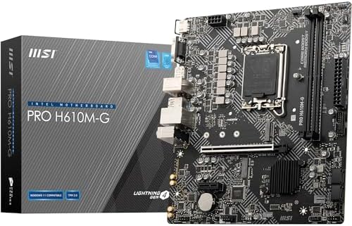 MSI PRO H610M-G Motherboard, Micro-ATX - Supports Intel 12th & 13...