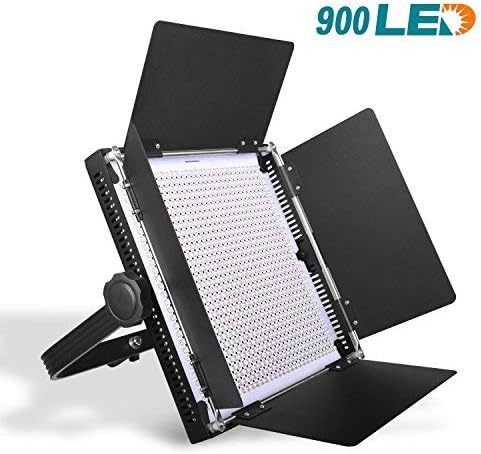 Emart 900 LED Dimmable Bi-Color Professional Light for Studio, LED Light Panel Kit for YouTube Photography, Outdoor Video Shooting, Durable Metal Frame with U Bracket, 3200K-5600K