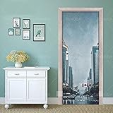 ▲ Protección del medio ambiente de alta calidad: material de PVC respetuoso con el medio ambiente de alta calidad, adhesivos murales de puerta sin olor, seguros de usar. Mural de puerta impermeable, a prueba de humedad