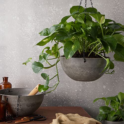 Farmlyn Creek 2 Pack Brown Marble Hanging Planters For Indoor And Outdoor Plants, 10-Inch Flower Plant Pots #TOP2