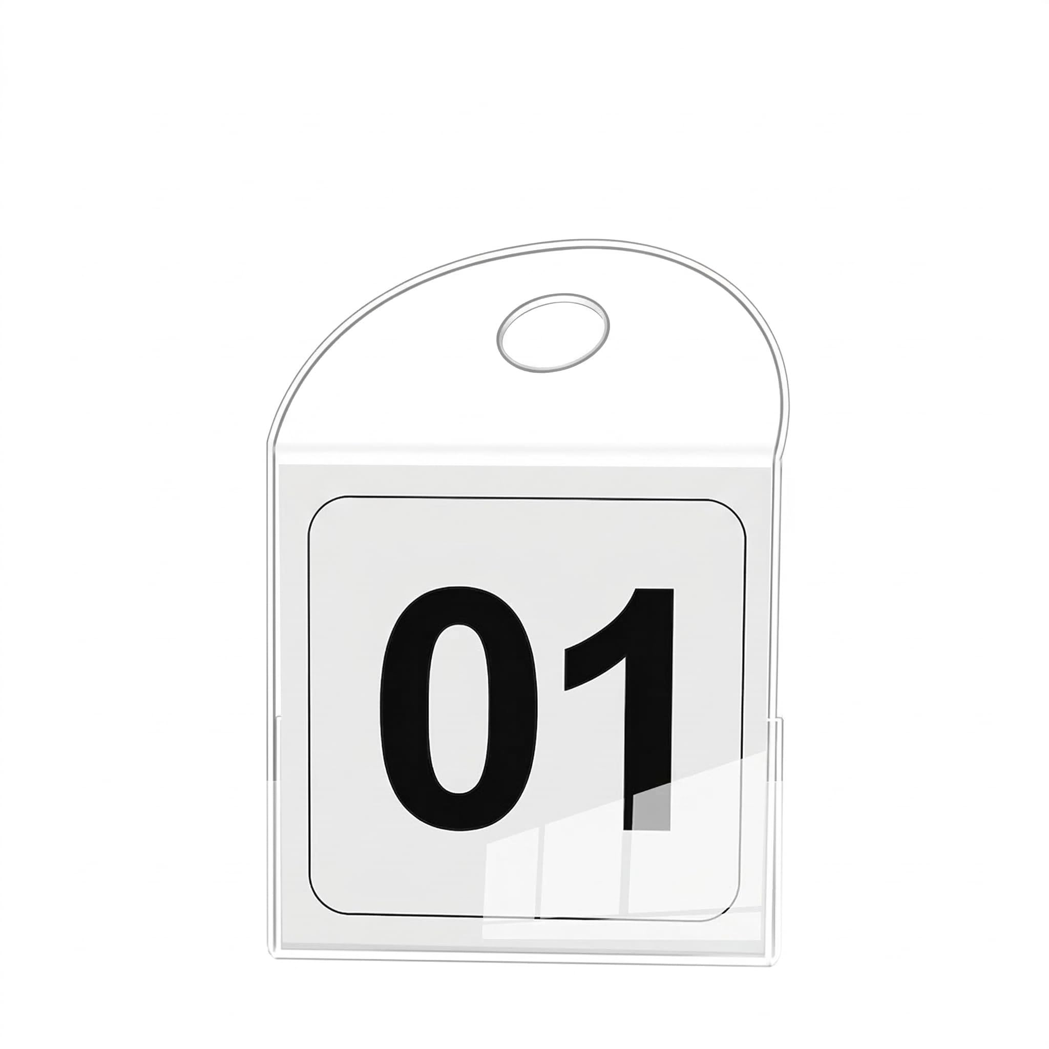 Pewihyer 10PCS PVC Hang Tags Check Tags with Number Cards 01 to 100 Reusable Live Number Tag Normal and Reverse Mirror Image Number Cards for Live Sales, Hanger Cards for Clothes