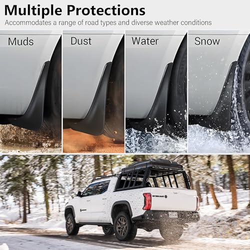 Image of Mud Flaps for 2022 2023 2024 Toyota Tundra Accessories, All-Weather Fender Front and Rear MudFlaps Splash Guards (4Pcs)