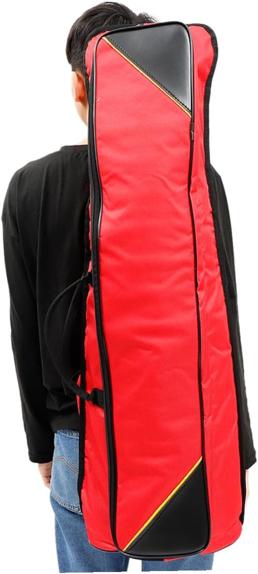 Milisten Thickened Waterproof Oxford Cloth Trombone Storage Bag Portable Musical Instrument Pouch with Red Color for Travel and Performance