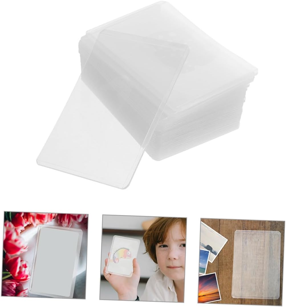 150pcs Double-Sided Transparent Photo Protector Sleeves for Game Trading Cards Covers for Photos -Scratch Design for Collectibles and Memorabilia Display