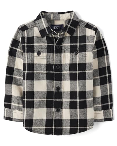 Baby-boys plaid flannel button-up shirt