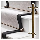 10 Pack Brass Stair Carpet Rod Set for Indoor Stairs, Apartments, Theaters & Concert Halls - 50in (127cm) Runner Holder, Durable Fixed Tools for Secure Carpet Installation