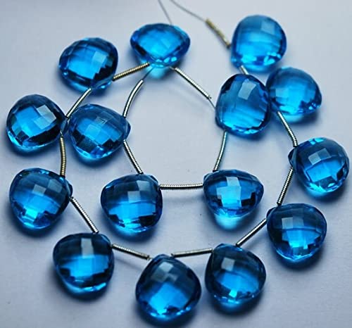 Quartz bleu en cœur 14mm pour créer vos boucles d'oreilles
