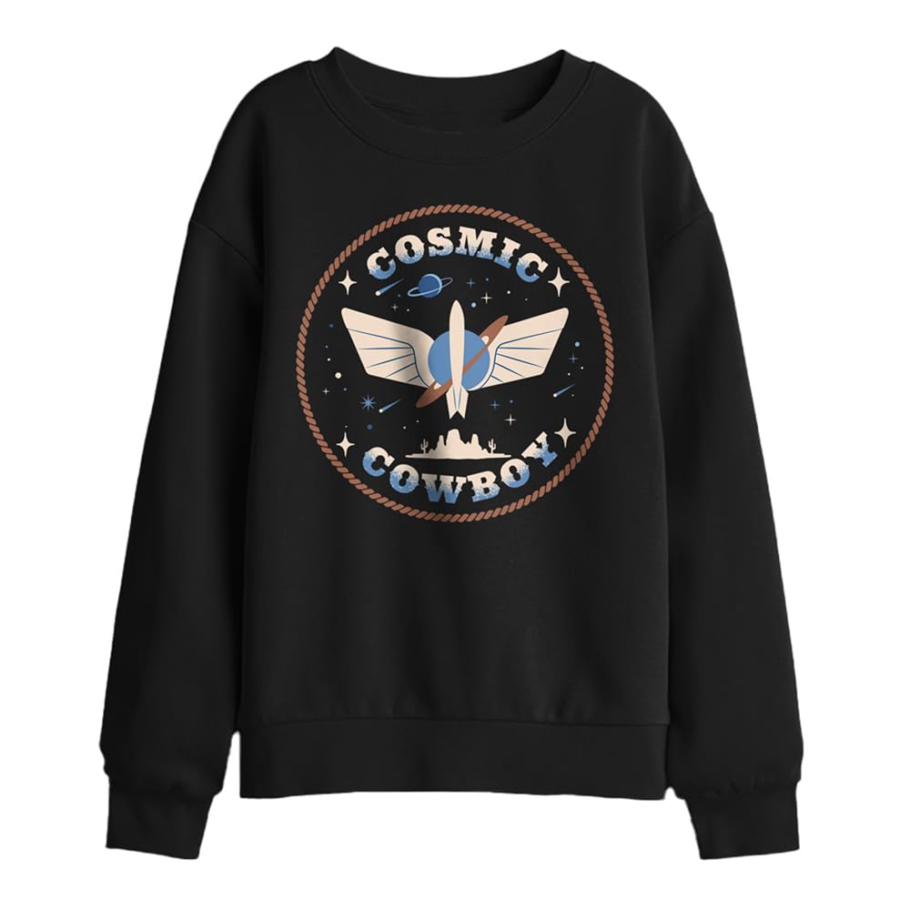 Disney Toy Story 5 Cosmic Cowboy Badge Kids Sweatshirt, Black, 5-6Y