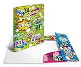 HERMA 19375 Sammelmappe A4 ArtLine Comics, Kinder Eckspanner-Mappe aus Kunststoff mit Innendruck & Gummizug, stabile Einschlagmappe aus Plastik für Jungen & Mädchen
