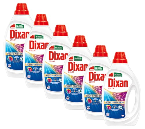 Dixan Detersivo Lavatrice Liquido Color, 6 Confezioni Da 19 Lavaggi, 114 Lavaggi Totali