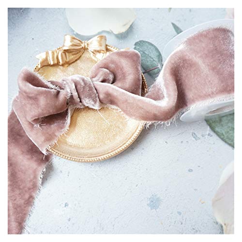 HYXHD Style 50mm Silk Velvet Ribbon,Crepe Frayed Edged Ribbon for Wedding Ribbon Packaging Ribbon Silk Ribbon Soft Ribbon (Color : New 6, Size : 50mmX1.35mts)