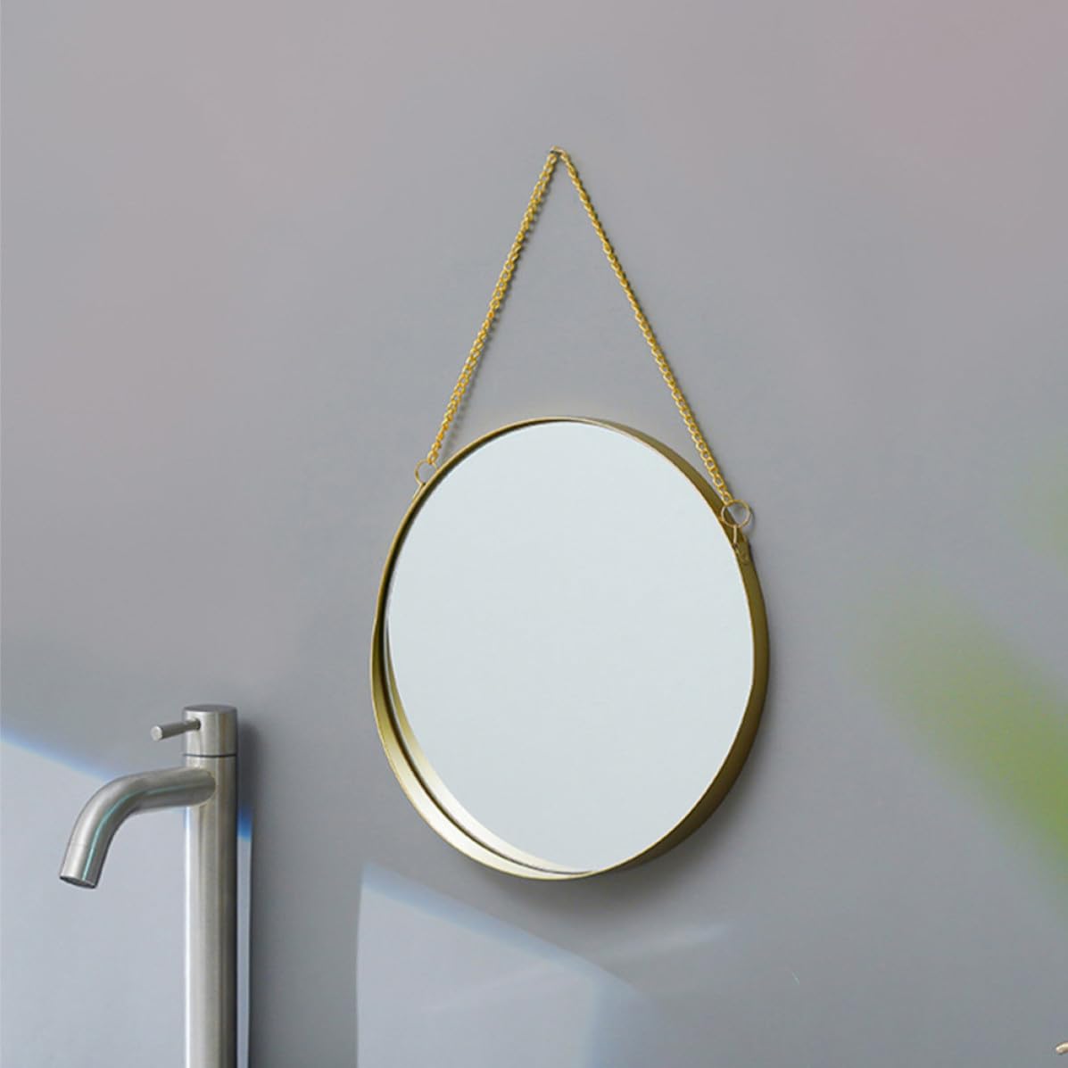 Round Wall Hanging Makeup Mirror Decorative Bathroom Vanity Mirror for Home Decor