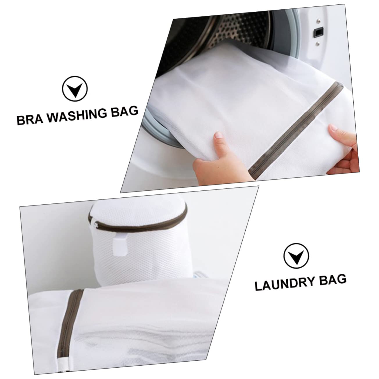 2 Sätze Wäschesack Schutzsack Maschine Tasche Behälter Korb Wäschenetzbeutel Wäschesack Für Bhs Wäschesack Waschen Bh-waschbeutel Wäschereißverschlussbeutel Nylon Weiß 10 Stück * 2