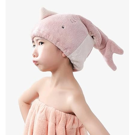 Amazon タオルキャップ スイミング 子供 キッズ タオルキャップ 女の子 タオルキャップ 男の子 ヘアキャップ 子供 お風呂上がり みみ 耳 プール 吸水 タオル帽子 子供 キッズ ピンク1 ヘアドライタオル ビューティー オンライン通販