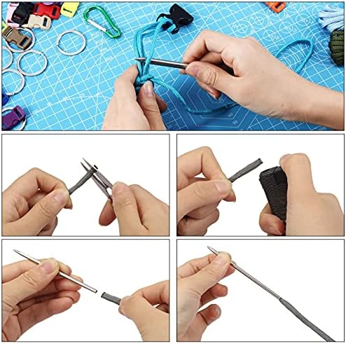 HAKOTOM 39pcs Paracord Cord Set 12 Colors Multifunction Paracord Ropes Tent Rope Paracord Combo Crafting Kits with Carabiners,Pin,Keychain,Buckles for Keychain,Dog Collar,Survival Camping Climbing