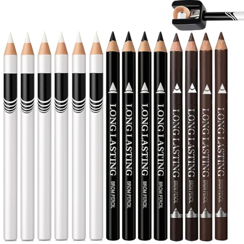 14 Pack Barber Pencil for Lineup,Barber Chalk Enhancement Pencil Kit,Beard Shaper Pen,Hairline Pencils for Men,for Design Hairline Razor Trace,with Built-in Sharpener.(Set02)