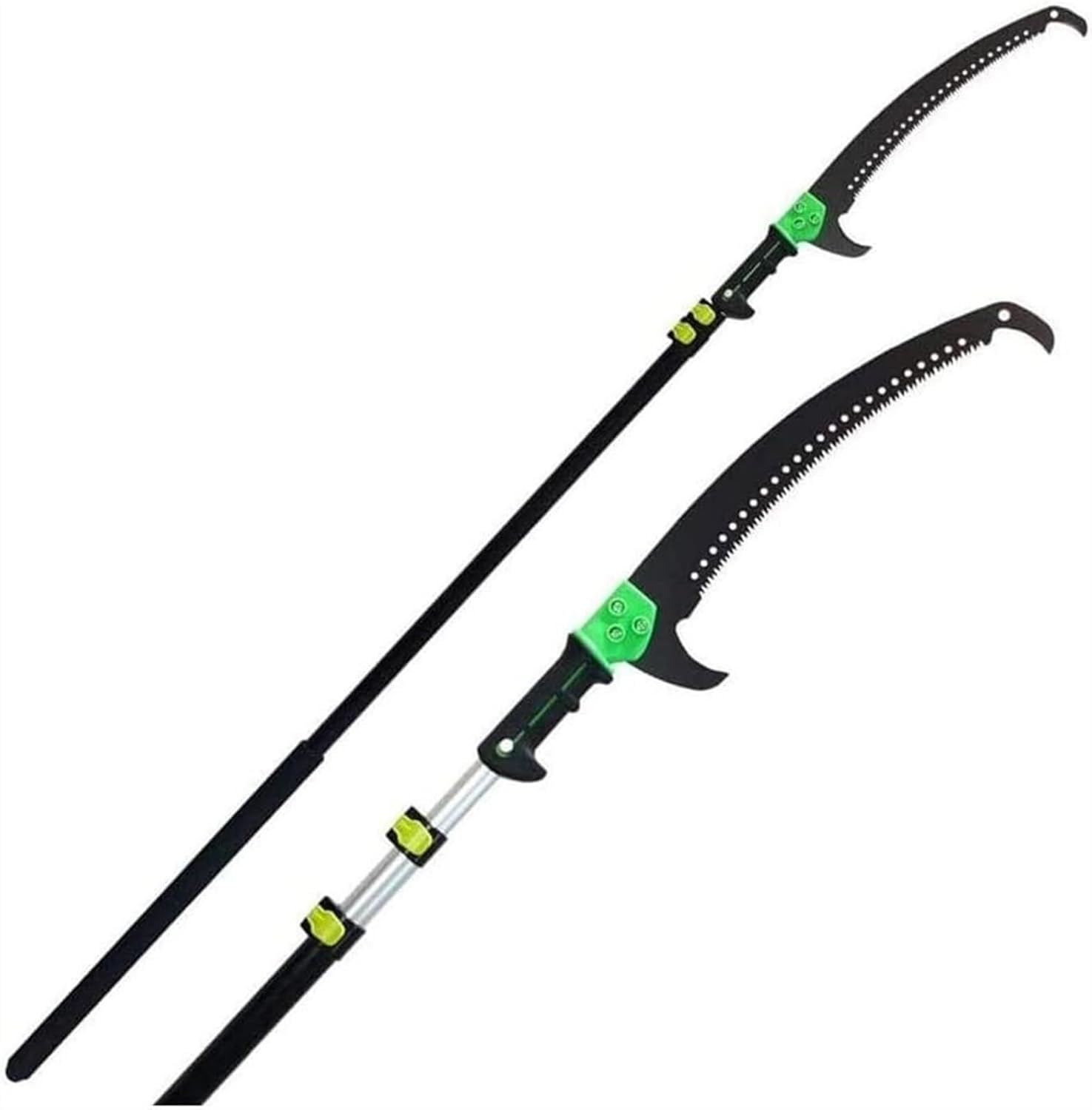 Telescopic Pole Saw with Curved Blade, 18FT Tree Pruning Saw, Extendable Aluminum Pole for Trimming Branches