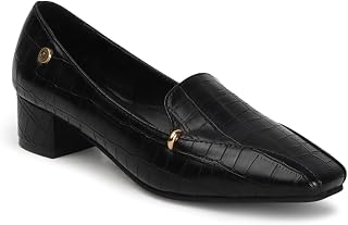 Women Stylish Slipon Pump Shoes with Block Heels, Square Toe for Party, Office and Daily Use