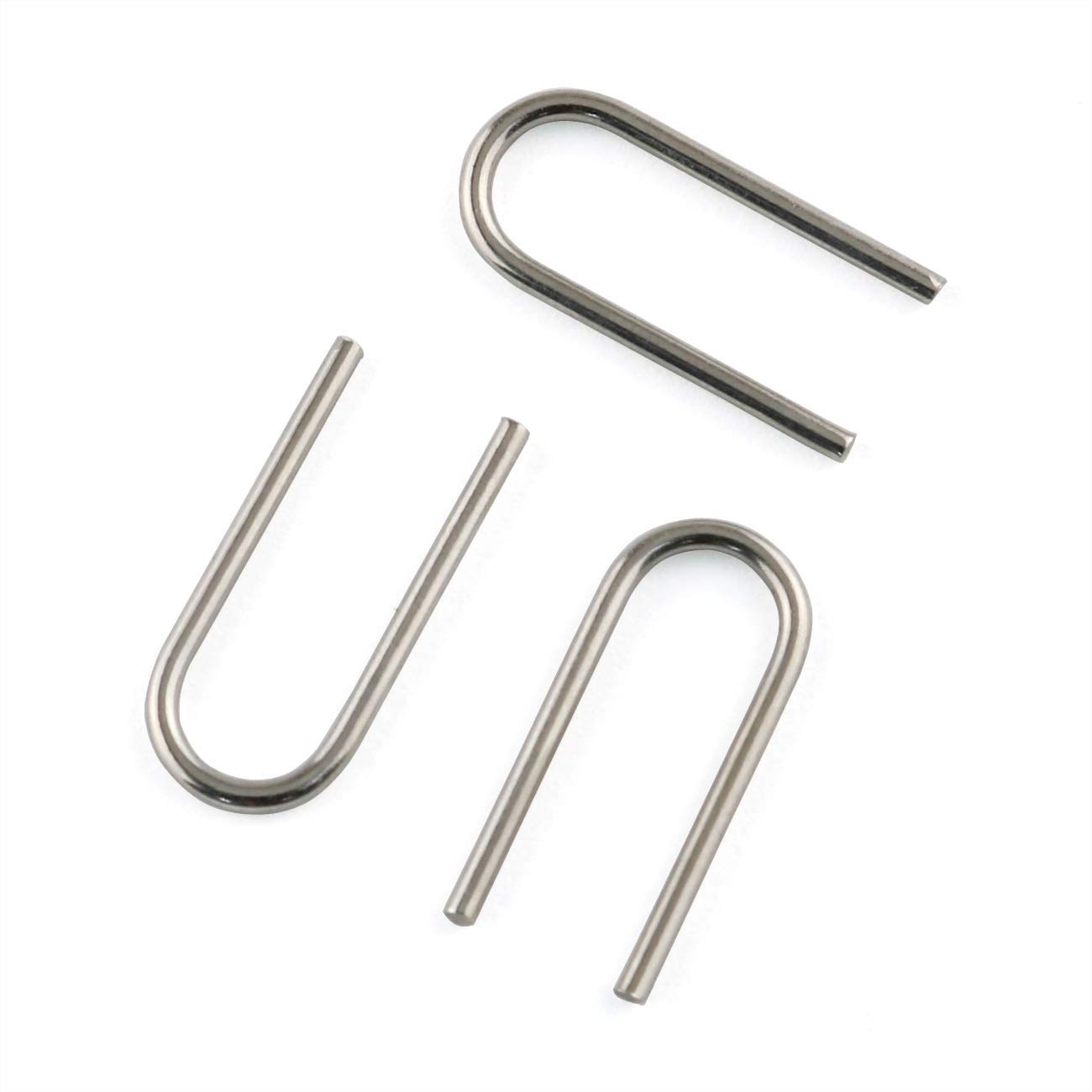 E-outstanding U Jump Ring 50PCS Fusible High Temperature Nichrome Wire Ornament Hanger U Hooks for DIY Pendant Ceramic Ornaments Jewelry Making