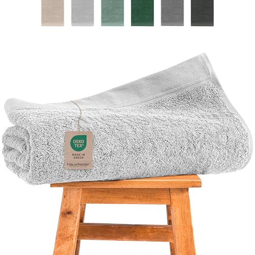 Hausfelder Toalla De Sauna Xxl 100 X 200 Cm, Toalla De Sauna Grande, Para Hombre Y Mujer, 100 Algodón Gris Claro, Toalla De Sauna Xxl, 100 X 200 Cm