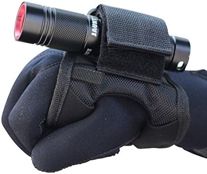 Nylon Hand and Arm Strap Adjustable Soft Hand Mount With Magic Tape for Led Flashlight Dive Lights Scuba Torch with 18650 and 26650 battery (Without Torch) 1PCS
