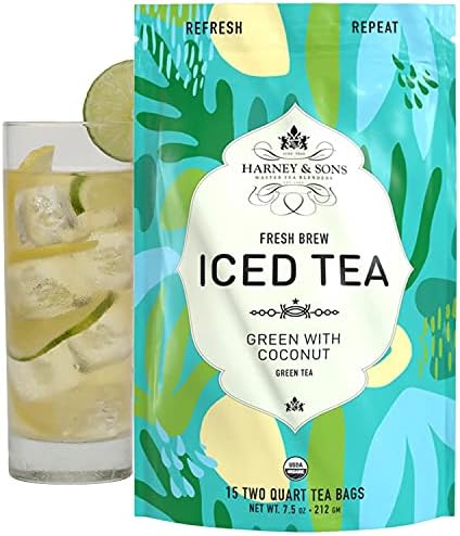 Harney & Sons Fresh Brew Organic Coconut Green Iced Tea, 15 Tea Bags