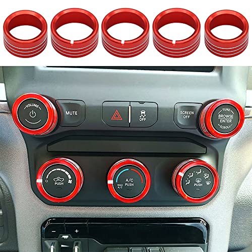 AC Radio Knob Cover Compatible with Dodge Ram 2019 2020
