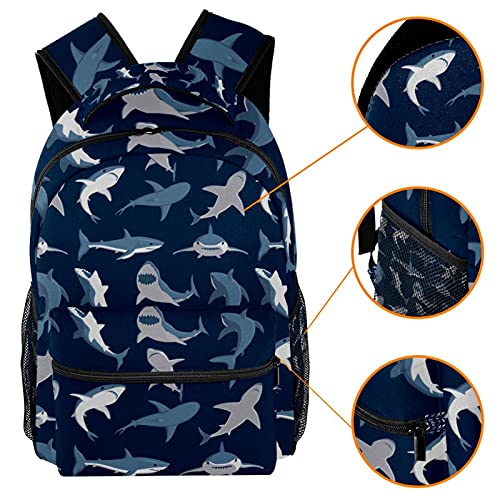 Sac à dos requins bleu multicolore enfant sac à dos école avec poches