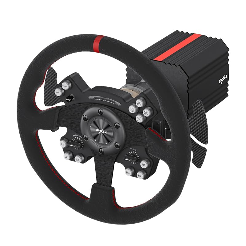 PXN V12 Force Feedback Gaming Racing Wheel, 10Nm Maximum Torque, 13 inch Wheel, Detachable