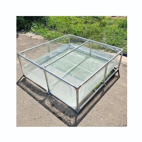 Estanque de Lona para Peces, Piscina elevada, Acuario Transparente con válvula de Drenaje, Lona de PVC con Estructura de Acero para estanques, Peces koi y Peces de Colores (Color: transparen