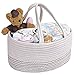 Baby Windel Caddy Organizer Korb, Baumwollseil Mama Aufbewahrungstasche mit Griff Baby Windeltasche Abnehmbare Fächer Windeltaschen Auto Travel Ablagekorb Aufbewahrungsbox für Windeln