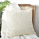 LOOPUINHOM Cream& Gold Woven Pillow Cover Hidden Zipper Linen Flax Indoor Throw Pillow Case Cushion...