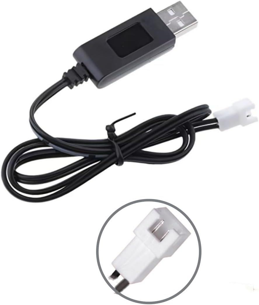 Gazechimp 3.7v Battery Charger Replacement for Carrera Mario Remote Control RC Car Battery, USB Charging Cable Cord XH2.54mm 2P Female Connector