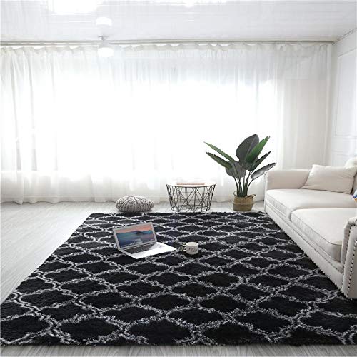 xinwanhong Carpet Shaggy Fluffy Shaggy, Raccoon Carpet Living Room, Anti-Slip Extra Large Carpet for Room Home Décor, Modern Long Pile Shaggy Bed Rug for Bedroom Hallway Kitchen,B,120 * 160CM