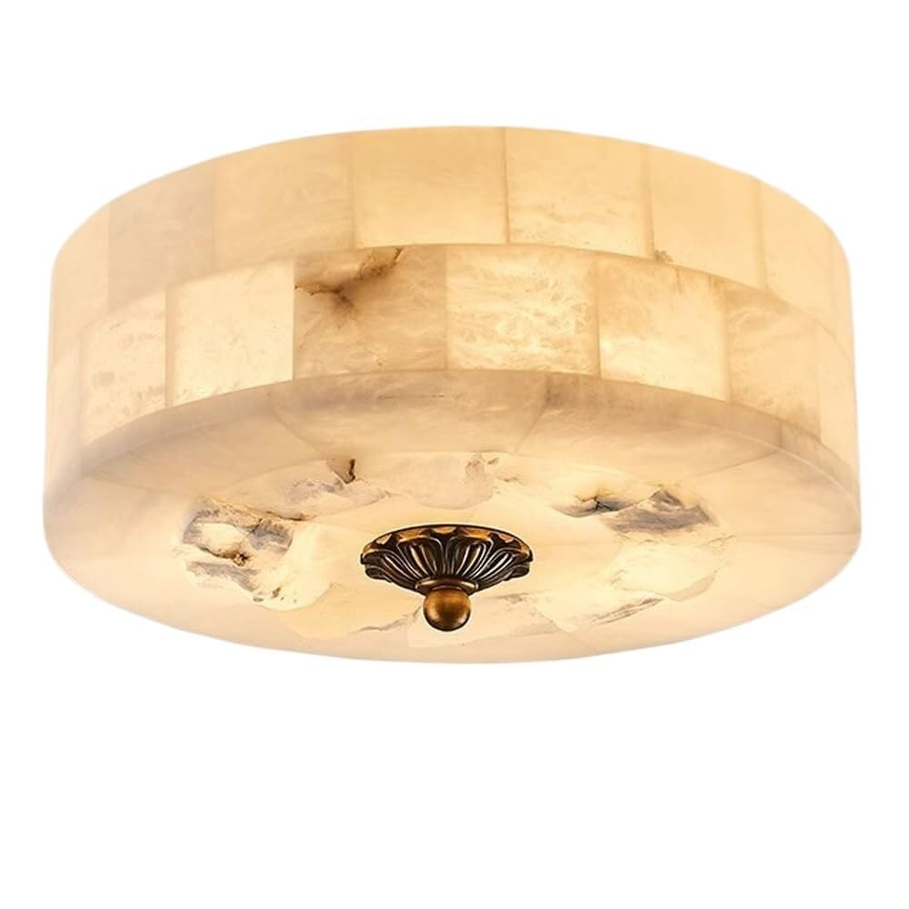 Plafonnier marbre moderne et cuivre chic de style traditionnel