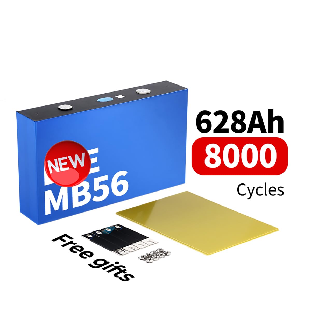 EVE MB56 3,2V 628Ah cellules LiFePO4 (pack de 2) – Batterie lithium-fer-phosphate à cycle profond EVE, alimentation pour camping-cars, bateaux, véhicules de golf, moteurs, onduleurs et systèmes