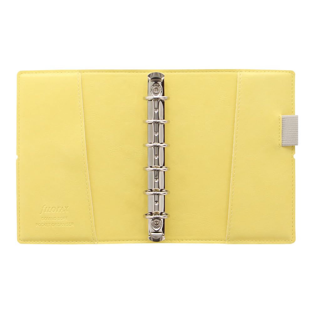 Filofax Domino C022610-25 - Agenda settimanale 2025, formato tascabile, formato tascabile, effetto pelle, effetto grana, tattile, con 6 anelli, visualizzazione settimanale, multilingue