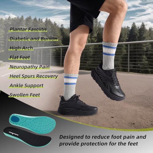 Men's Orthopedic Diabetic Wide Running Shoes: Comfortable Arch Support Plantar Fasciitis Sports Sneakers, Casual Swollen Orthotic Work Tennis Walking Shoes for Ankle and Heel Pain Relief4